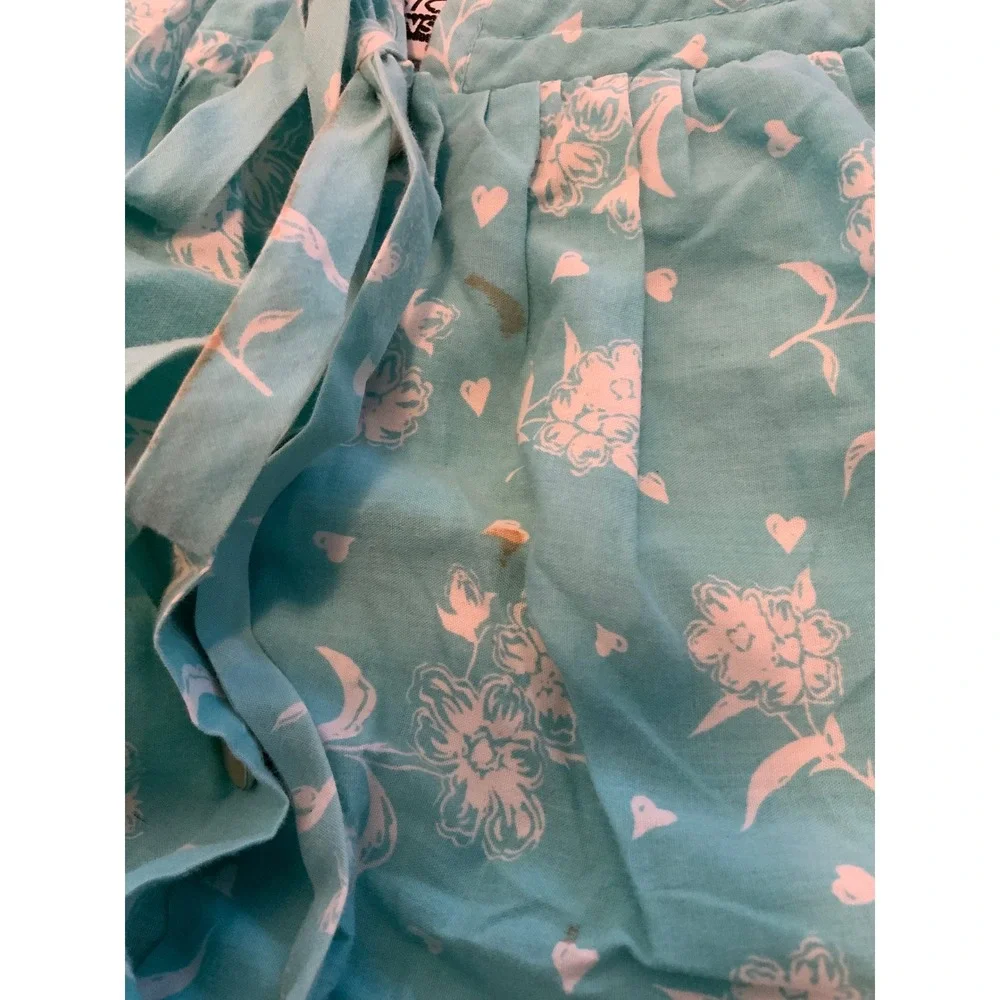 Basic Editions Turquoise Floral‎ Heart Print Nightgown House Dress Plus Size 1X